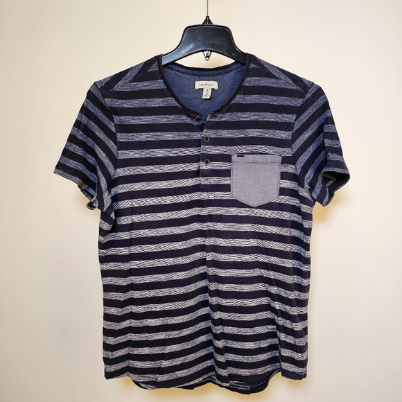 Calvin Klein Jeans blue men cotton short sleeve t-shirt size M US - Picture 2 of 6